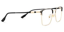 Dawson Black Gold Rectangle Glasses4