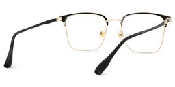 Dawson Black Gold Rectangle Glasses5