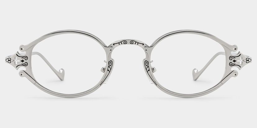 Serena Silver Oval Glasses
