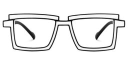 Zephyr White Rectangle Glasses2