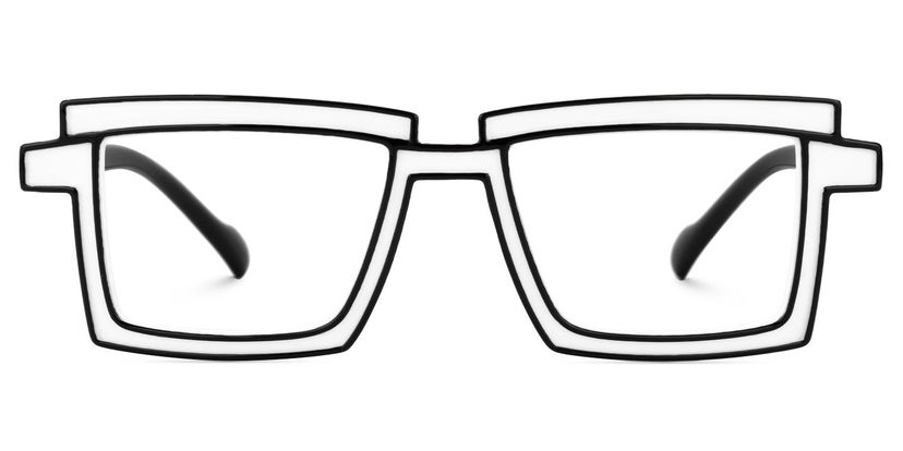 Zephyr White Rectangle Glasses