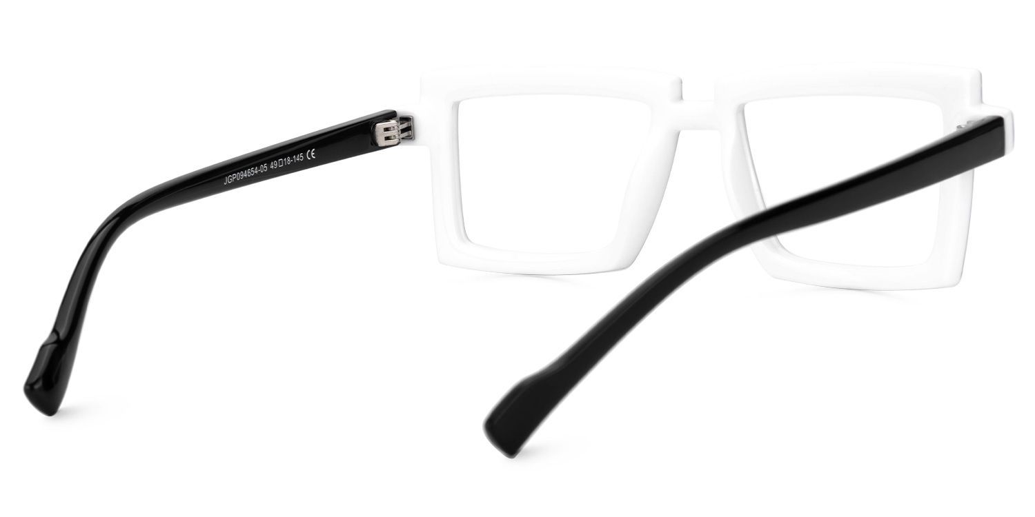 Zephyr White Cyberpunk Rectangle Frame Glasses | Zeelool5