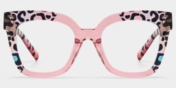 Malcolm Pink-Leopard Square Glasses1