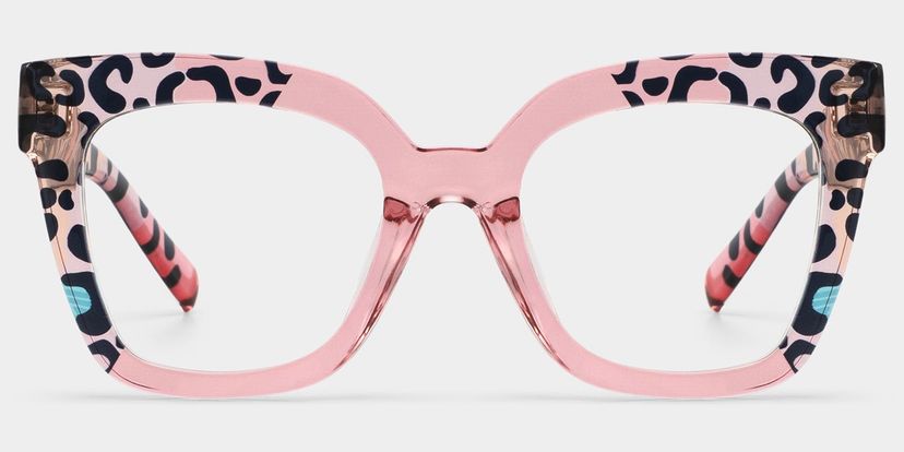 Malcolm Pink-Leopard Square Glasses