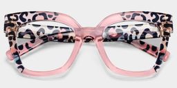 Malcolm Pink-Leopard Square Glasses2