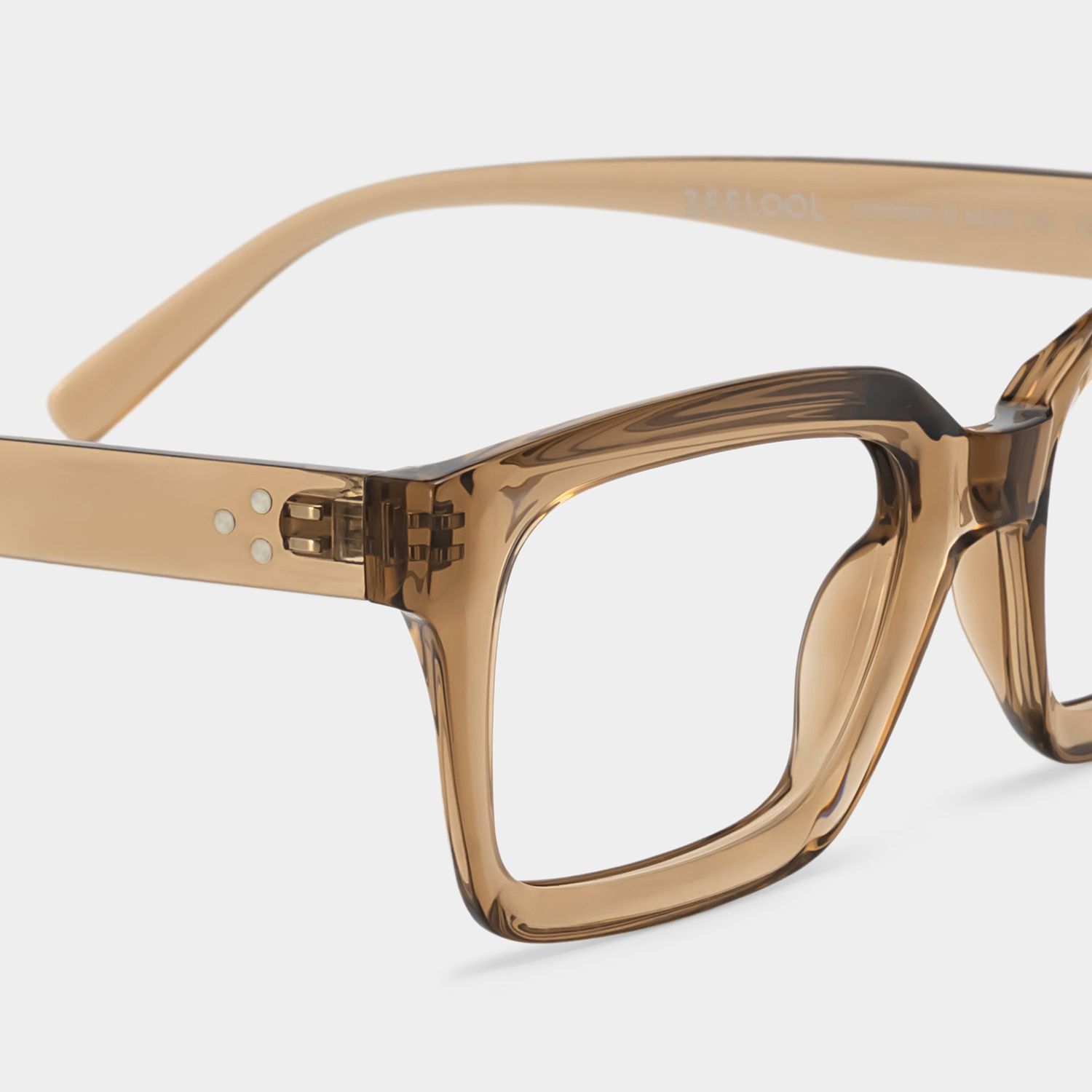 Grover Rectangle Eyeglasses and Beige Color Frames | ZEELOOL4