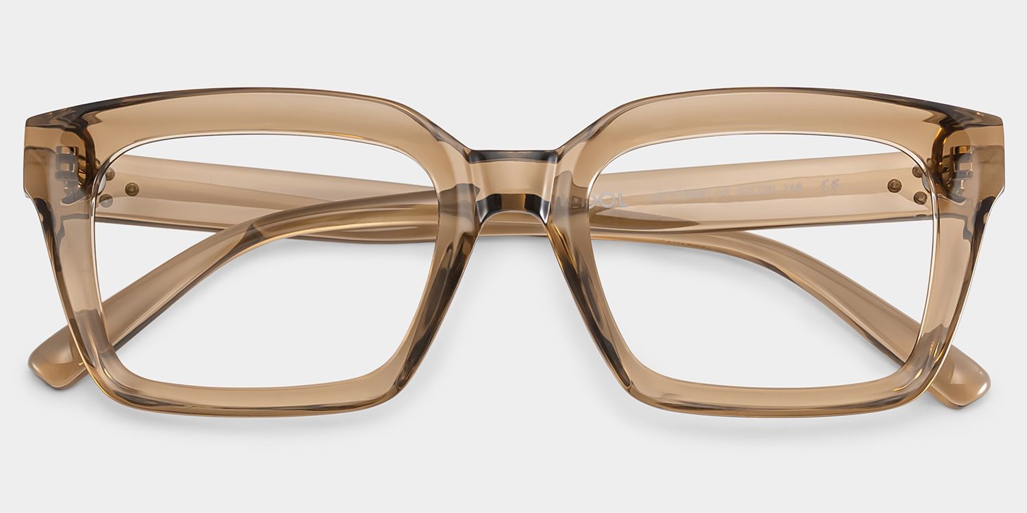 Grover Rectangle Eyeglasses and Beige Color Frames | ZEELOOL1