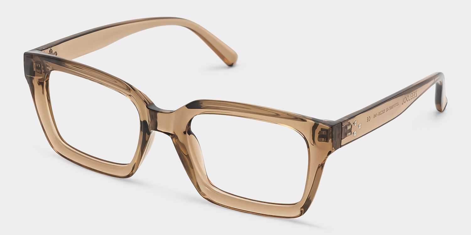 Grover Rectangle Eyeglasses and Beige Color Frames | ZEELOOL2
