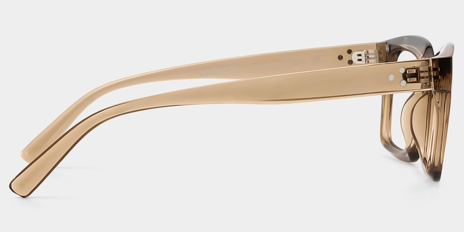 Grover Rectangle Eyeglasses and Beige Color Frames | ZEELOOL3
