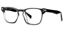 Liam Black Clear Rectangle Glasses3
