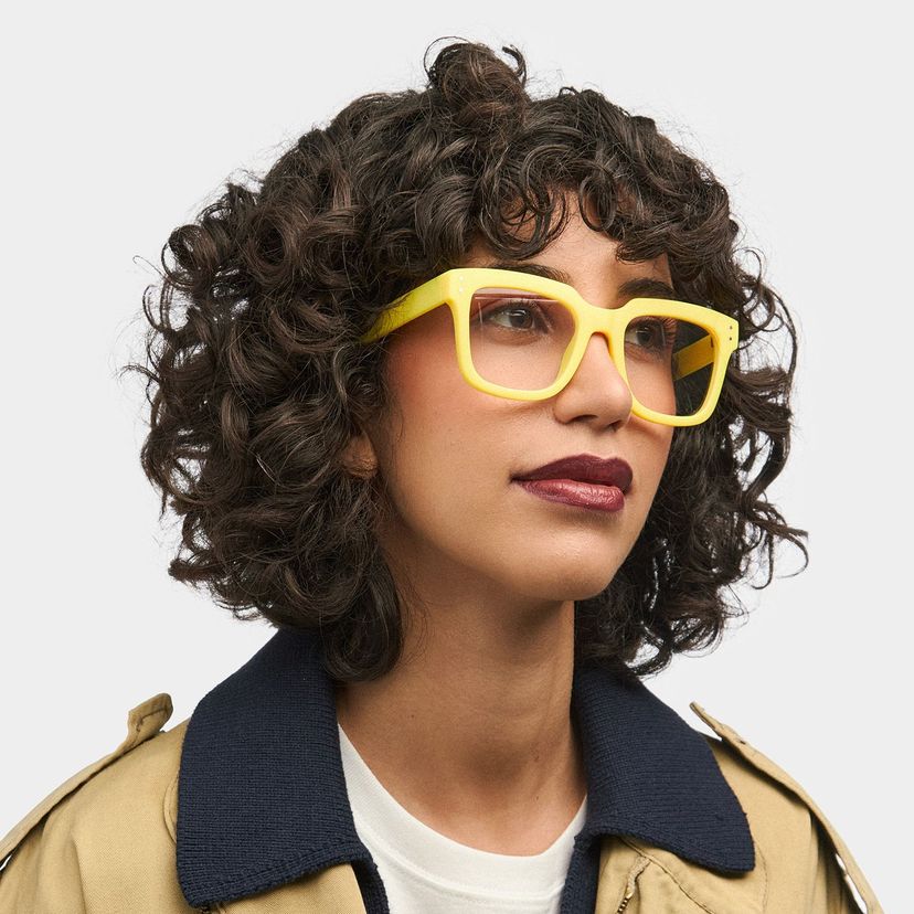 Liizbeett Yellow Square Glasses