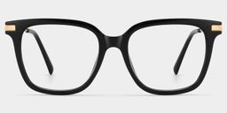 Jacqui Black Rectangle Glasses0