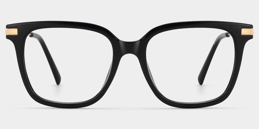 Jacqui Black Rectangle Glasses