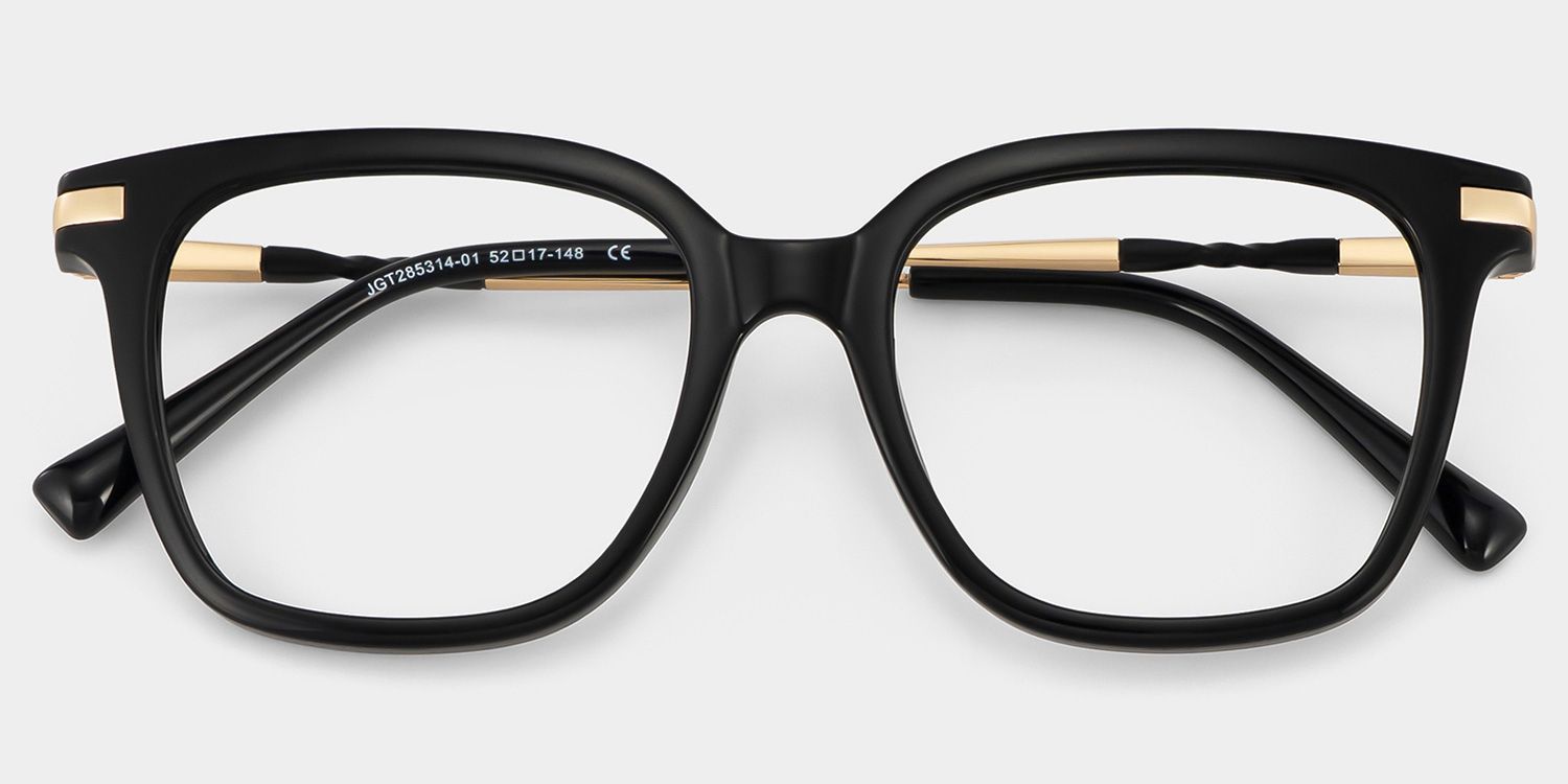 Jacqui Square Black-Frame Glasses | ZEELOOL1