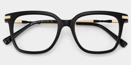 Jacqui Black Rectangle Glasses1