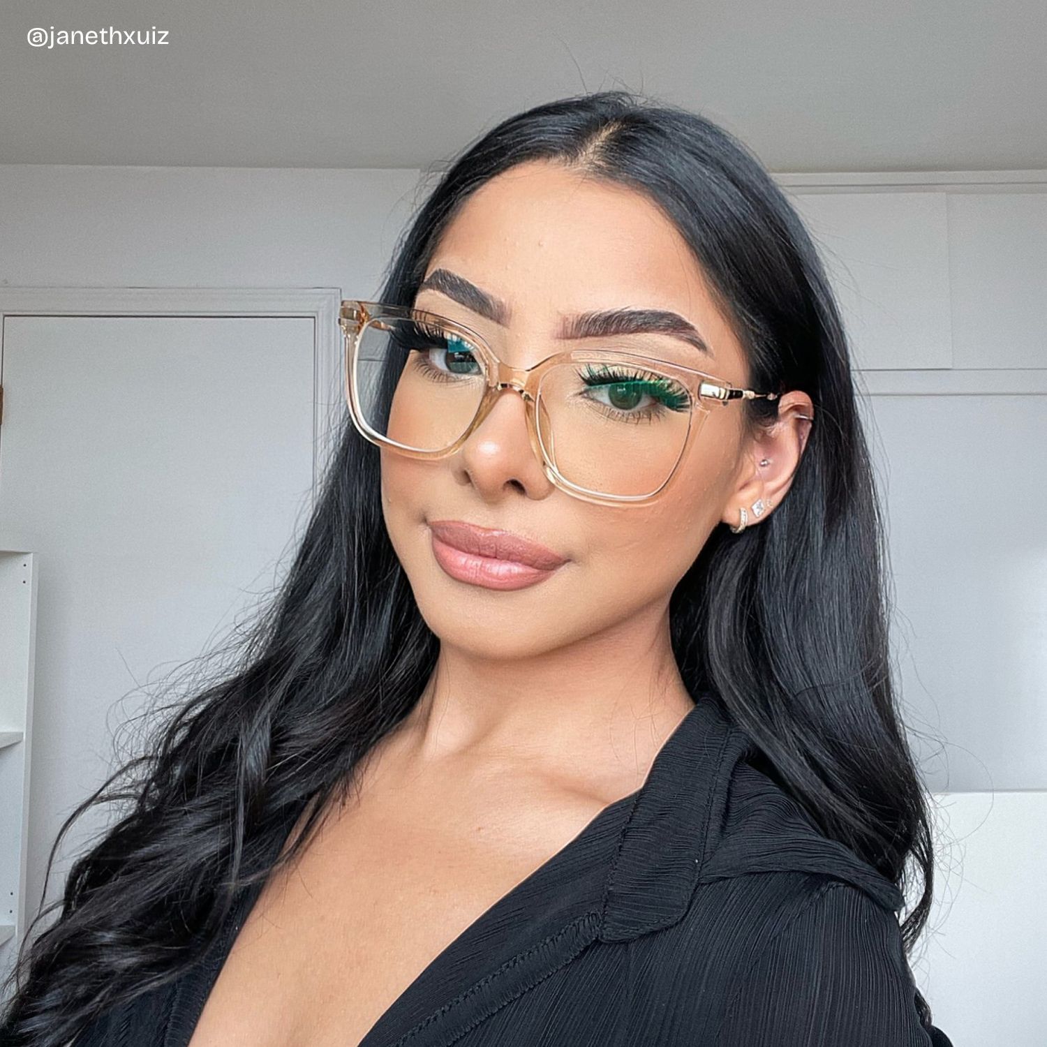 Jacqui Square Beige Eyeglasses and Clear Frame | ZEELOOL5