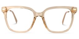 Jacqui Beige Rectangle Glasses0