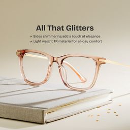 Selena Beige Rectangle Glasses0