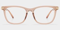Selena Beige Rectangle Glasses1