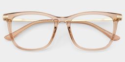 Selena Beige Rectangle Glasses2