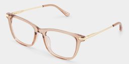 Selena Beige Rectangle Glasses3