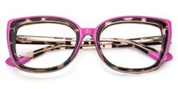 Fenn Pink Tortoise Cat eye Glasses1