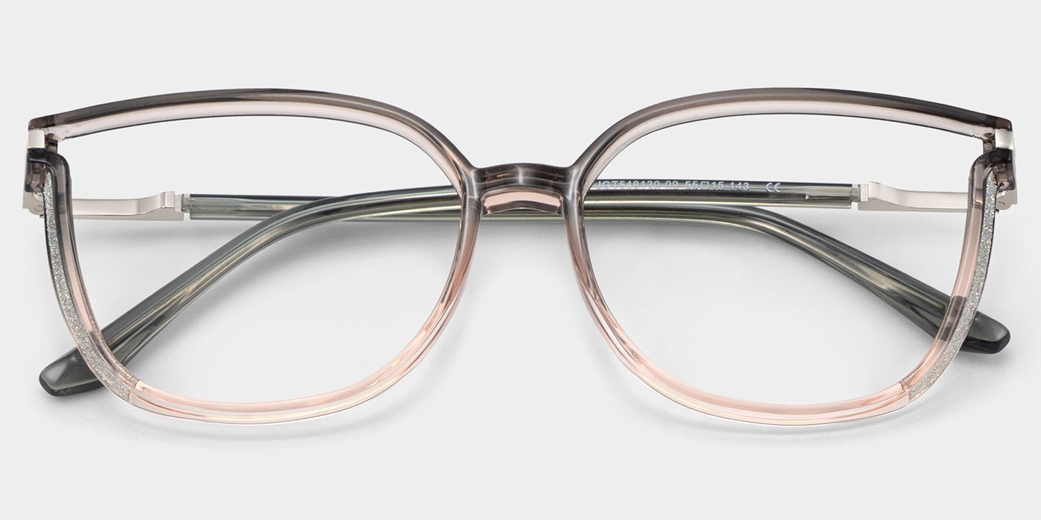 Rodz Square Gray-Pink Eyeglasses and Glasses Frames | ZEELOOL1
