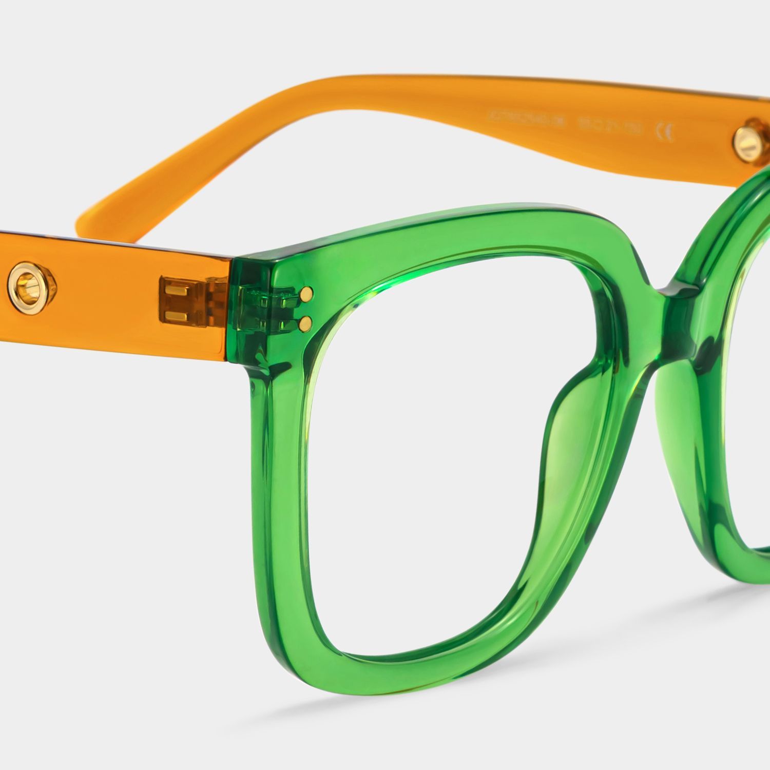 Ebony Square Green TR90 Frame Glasses | ZEELOOL4