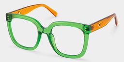Ebony Green Square Glasses2