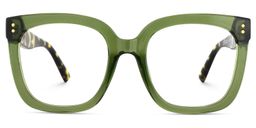 Ebony Green Tortoise Square Glasses3