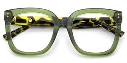 Ebony Green Tortoise Square Glasses4
