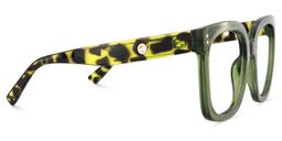 Ebony Green Tortoise Square Glasses6