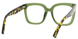Ebony Green Tortoise Square Glasses7