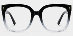 Ebony Black Clear Square Glasses1