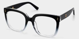Ebony Black Clear Square Glasses3