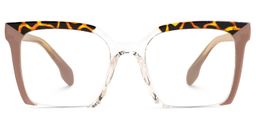 Misty Brown Square Glasses0
