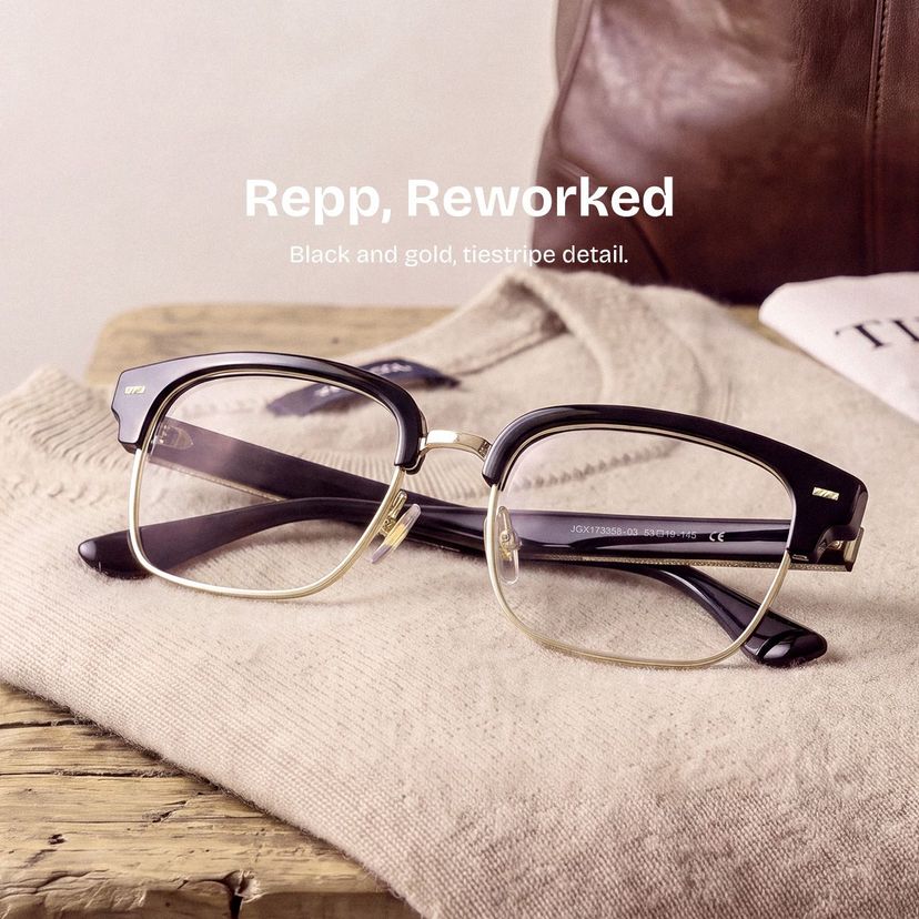 Eden Black Browline Glasses