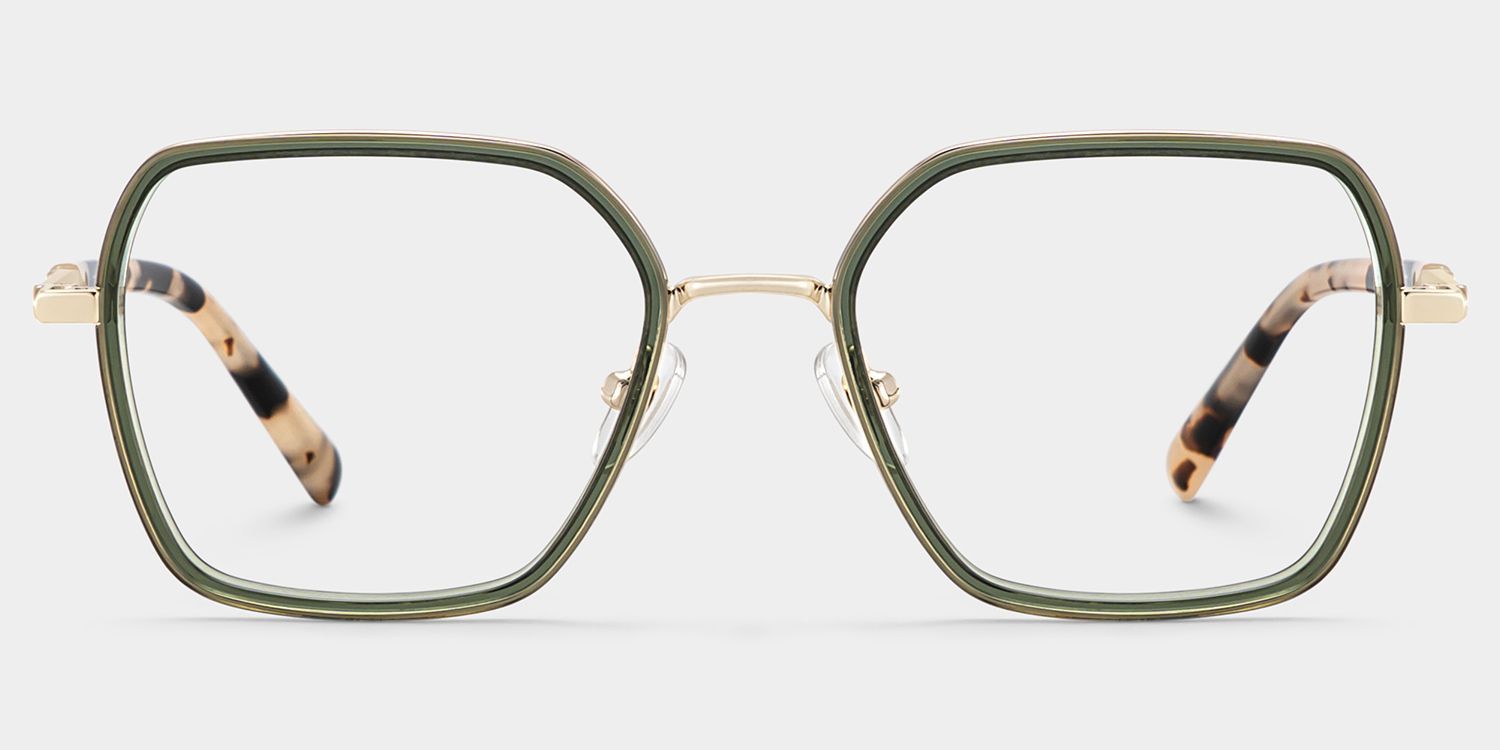 Sophie Green Geometric Mixed Frame Glasses for Women | ZEELOOL0