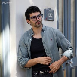 Michael Blue Square Glasses6