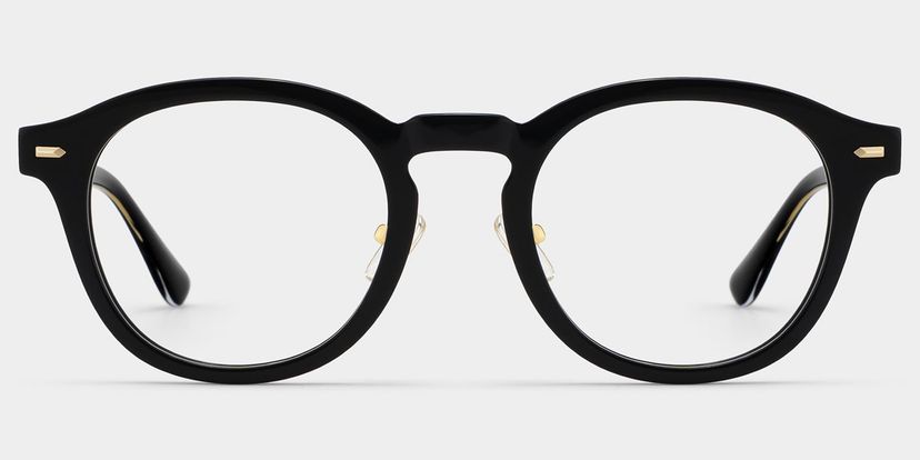 Frances Black Round Glasses