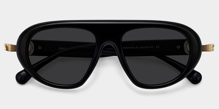 Aveline Black Aviator Sunglasses