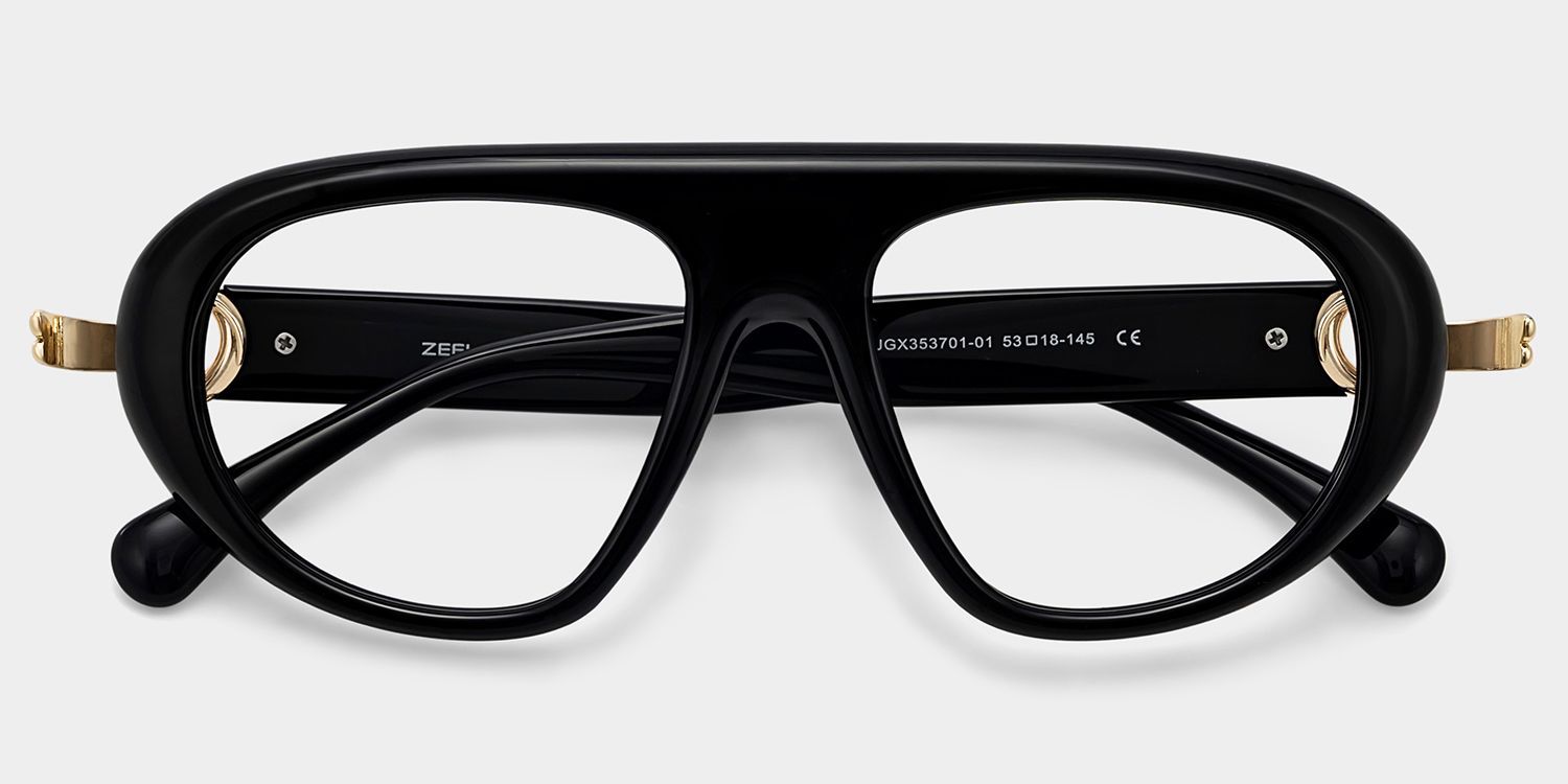 Buy Aveline Black Aviator Thin Frame Glasses Online | ZEELOOL2