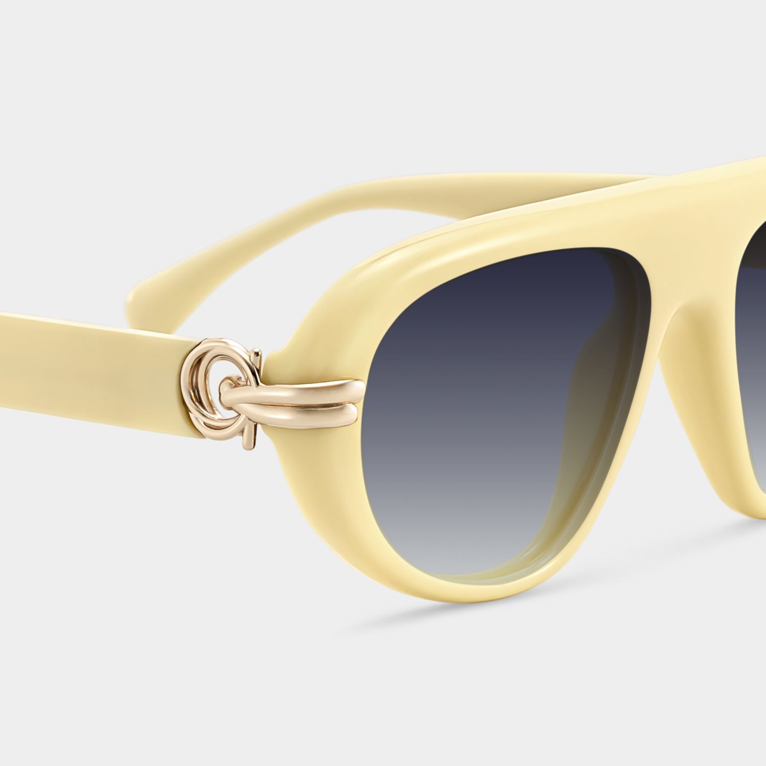 Aveline White Aviator Sunglasses to Frame Your Face | ZEELOOL CA4