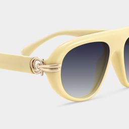 Aveline White Aviator Sunglasses4