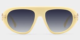 Aveline White Aviator Sunglasses0