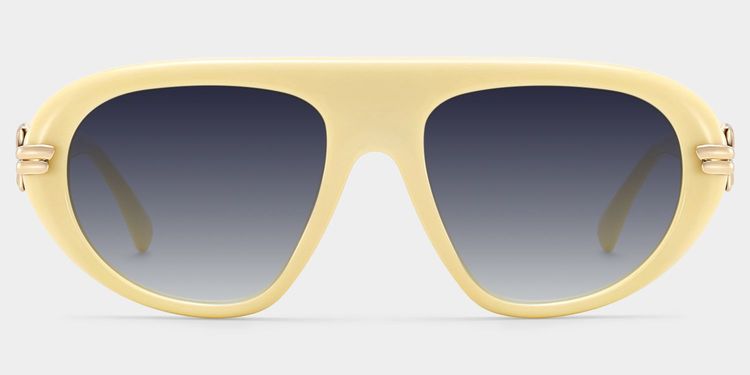 Aveline White Aviator Sunglasses