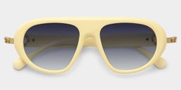 Aveline White Aviator Sunglasses1