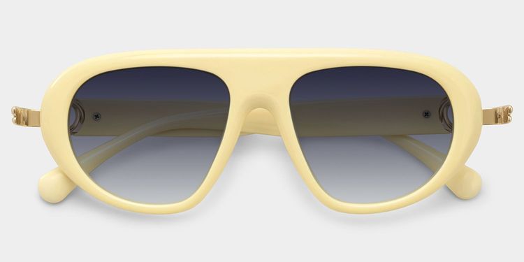Aveline White Aviator Sunglasses