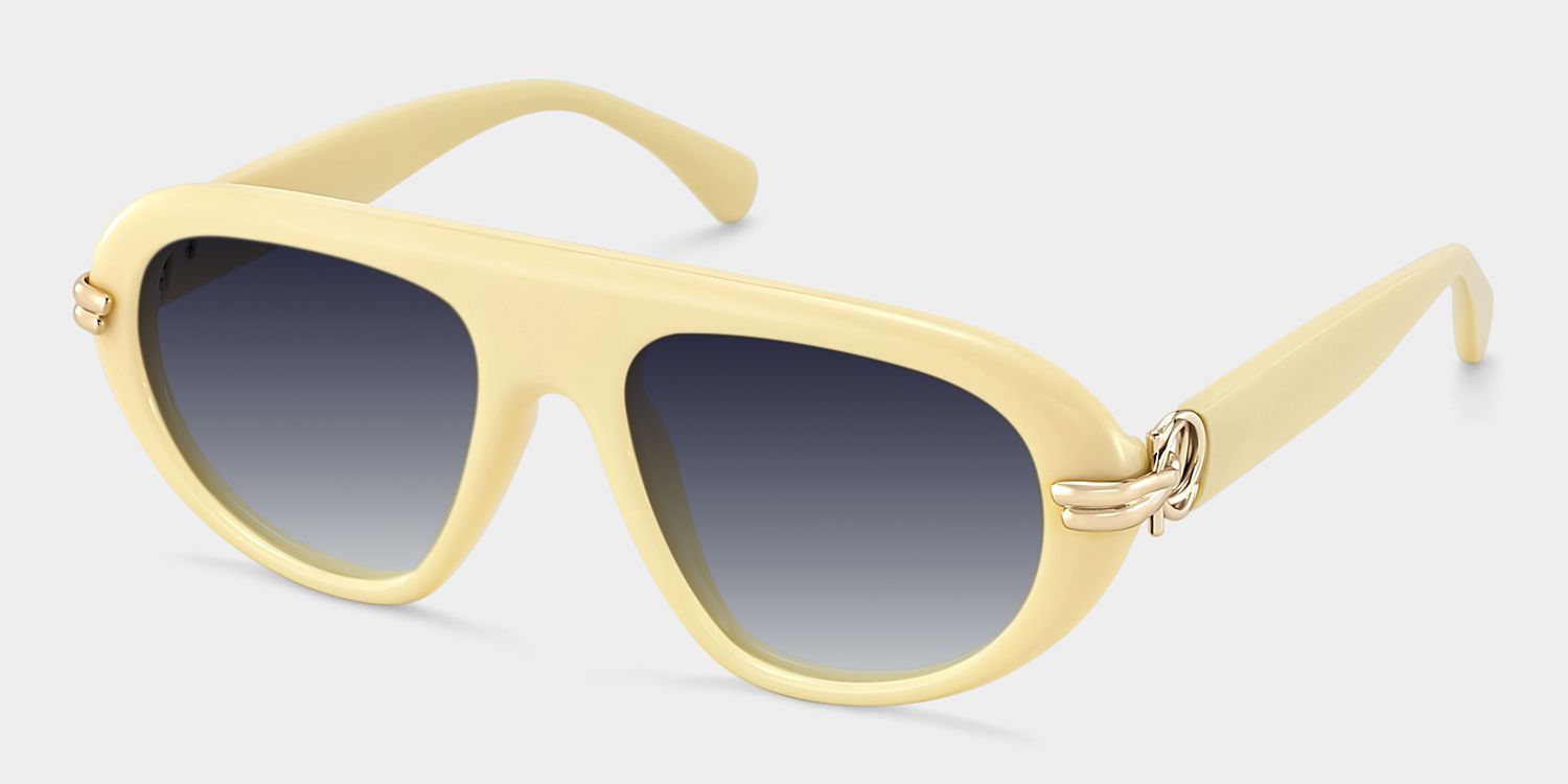 Aveline White Aviator Sunglasses to Frame Your Face | ZEELOOL CA2
