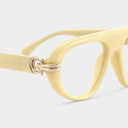 Aveline Creamy White Aviator Glasses4